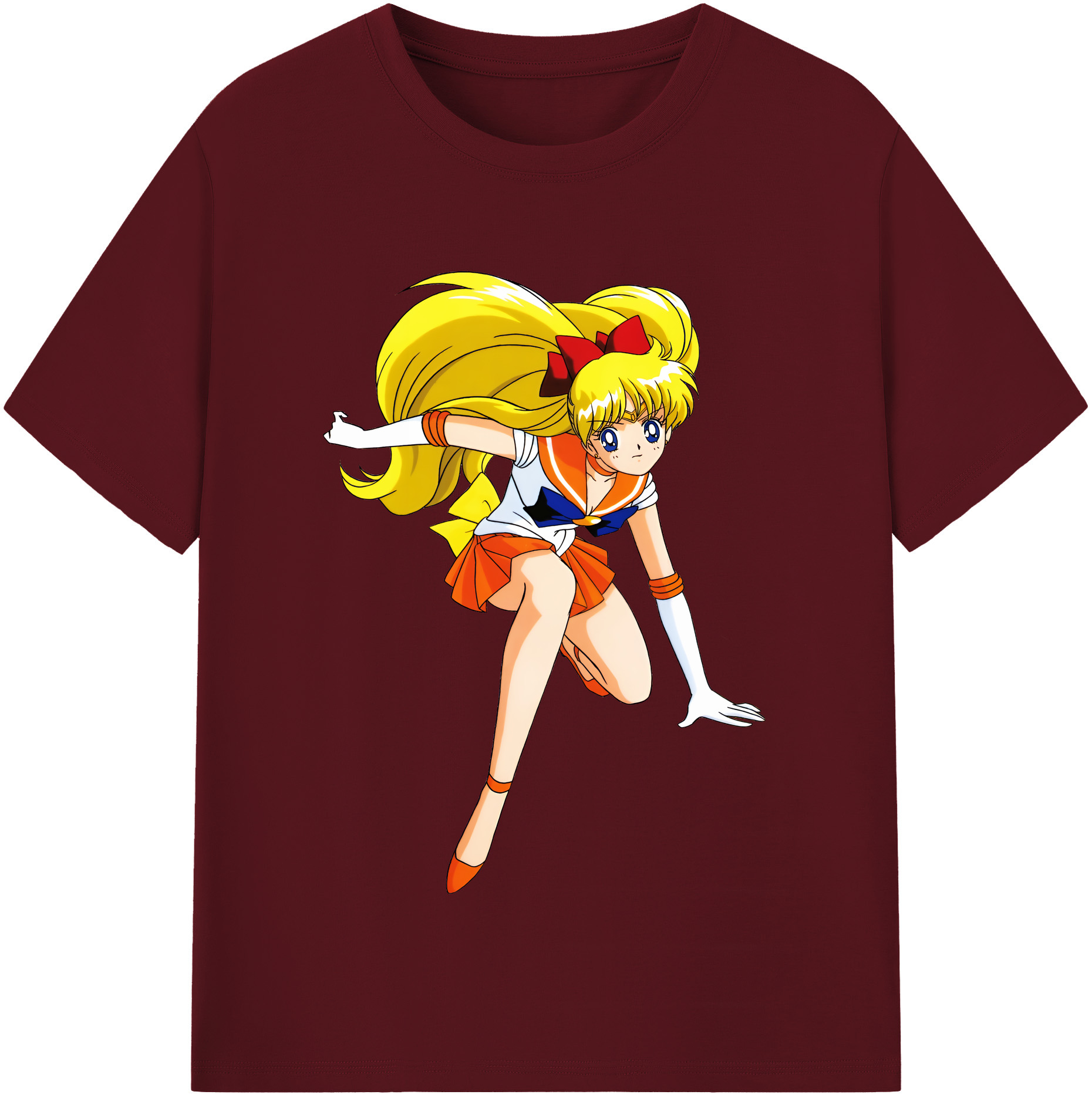 （画像用） 美少女戦士セーラームーン 愛野 美奈子 あいの みなこ Sailor Moon Aino Minako 綿100％半袖Tシャツ（フロントプリント）